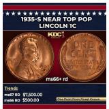 1935-s Lincoln Cent Near Top Pop 1c ms66+ rd SEGS