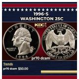 1996-s Proof Washington Quarter 25c pr70 dcam SEGS