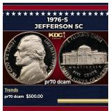 1976-s Proof Jefferson Nickel 5c pr70 dcam SEGS