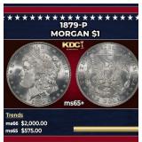 1879-p Morgan Dollar $1 ms65+ SEGS