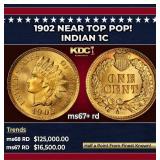 1902 Indian Cent Near Top Pop! 1c ms67+ rd SEGS