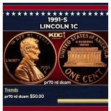 1991-s Proof Lincoln Cent 1c pr70 rd dcam SEGS