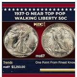 1937-d Walking Liberty Half Dollar Near Top Pop 50
