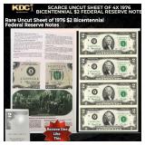 Scarce Uncut Sheet of 4x 2006 $1 Federal Reserve N