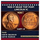 1925-p Lincoln Cent Near Top Pop! 1c ms67+ rd SEGS