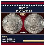 1897-p Morgan Dollar $1 ms66+ SEGS