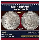 1921-p Morgan Dollar TOP POP! $1 ms67+ SEGS
