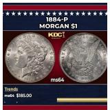 1884-p Morgan Dollar $1 Grades ms64