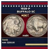 1928-p Buffalo Nickel 5c Grades ms64