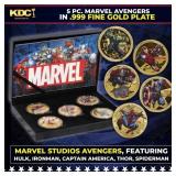 5 Coin Gold Plated Marvel Avengers Superhero Set I