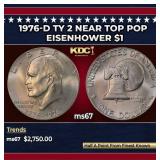 1976-d Ty 2 Eisenhower Dollar Near Top Pop $1 ms67
