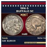 1916-s Buffalo Nickel 5c ms65 SEGS