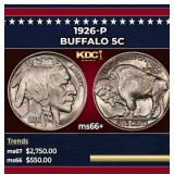 1926-p Buffalo Nickel 5c ms66+ SEGS