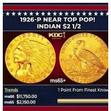 1913-p Gold Indian Quarter Eagle Near Top Pop! $2