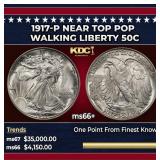 1917-p Walking Liberty Half Dollar Near Top Pop 50