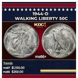 1944-d Walking Liberty Half Dollar 50c ms66+ SEGS