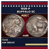 1928-p Buffalo Nickel 5c Grades ms66