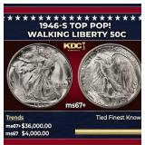 1946-s Walking Liberty Half Dollar TOP POP! 50c ms