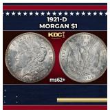 1921-d Morgan Dollar $1 Grades ms62+