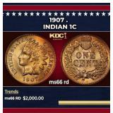 1907 Indian Cent . 1c ms66 rd SEGS