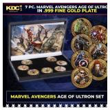 7  Coin Marvel AVENGERS Age Of Ultron 24k Gold Pla