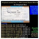 Original sealed box 5- 1980 United States Mint Set