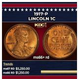 1917-p Lincoln Cent 1c ms66+ rd SEGS