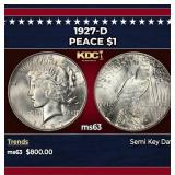 1927-d Peace Dollar $1 Grades ms63