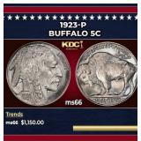 1923-p Buffalo Nickel 5c ms66 SEGS