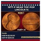 1977-p Lincoln Cent Near Top Pop 1c ms67+ rd SEGS