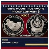 1991-S Mount Rushmore Proof Modern Commem Dollar $