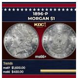 1896-p Morgan Dollar $1 ms66+ SEGS