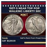 1937-s Walking Liberty Half Dollar Near Top Pop 50