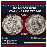 1942-s Walking Liberty Half Dollar TOP POP! 50c ms