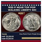 1935-p Walking Liberty Half Dollar Near Top Pop 50