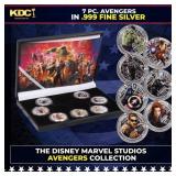 7  Coin Marvel AVENGERS Age Of Ultron .999 Fine Si
