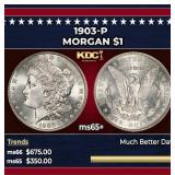 1903-p Morgan Dollar $1 Grades GEM+ Unc