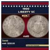 1900 Liberty Nickel 5c Grades ms65