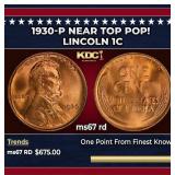 1930-p Lincoln Cent Near Top Pop! 1c ms67 rd SEGS
