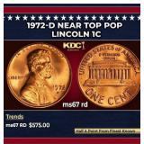 1972-d Lincoln Cent Near Top Pop 1c ms67 rd SEGS