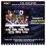 9 Coin Disney Star Wars Gold Plated Round Collecti