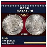 1882-p Morgan Dollar $1 Grades GEM+ Unc