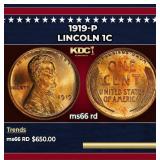1919-p Lincoln Cent 1c Grades ms66 rd