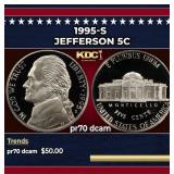 1995-s Proof Jefferson Nickel 5c pr70 dcam SEGS