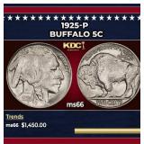 1925-p Buffalo Nickel 5c ms66 SEGS