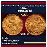 1904 Indian Cent . 1c ms66+ rd SEGS