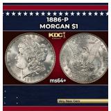 1886-p Morgan Dollar $1 Grades Choice+ Unc