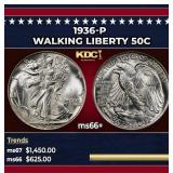 1936-p Walking Liberty Half Dollar 50c ms66+ SEGS