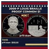 2009-P Louis Braille Proof Modern Commem Dollar $1