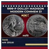 1999-p Dolley Madison Modern Commem Dollar $1 ms70
